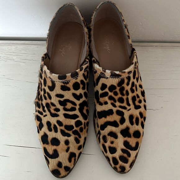 Crown Vintage Morrison Calf Hair Ankle Booties Leopard Print Size 6.5 - Picture 5 of 7